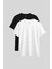 Standart Fit Basic O Yaka 2li Paket Siyah-Beyaz Kadın T-Shirt - 97311 1
