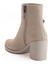 Kadın Topuklu Bot Bej Süet Hazır Taban Yan Tokalı 5