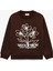 Şardonlu Uzun Kollu Bisiklet Yaka Baskılı Sweatshirt 1
