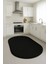 Siyah Oval Kesme Yumuşak Kaymaz Taban Kalın Peluş Yıkanabilir Salon Mutfak Oturma Odası Halı Yolluk 1
