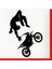 Akrobatik Motorcu Araç, Araba, Oto, Motorsiklet, Kask, Laptop, Cam Sticker 18X13 cm 1