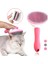 Kedi Tarağı - Otomatik Temizlenen Tuşlu - Pembe (8601) 2