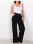 Beli Lastikli Bol Paça Modal Siyah Kadın Pantalon 3