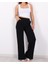 Beli Lastikli Bol Paça Modal Siyah Kadın Pantalon 4