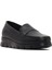 Kadın Siyah Dolgu Topuklu Deri Comfort Loafer 25AFD154118 6