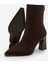 Kadın Topuklu Bot Acı Kahve Sivri Burun Arkadan Fermuarlı Kalın Ökçe Kikas Kahve Süet 7