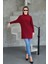 Tesettür Extra Uzun Tunik -Bordo 2
