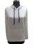 Beyaz Kapüşonlu Iki Iplik Sweatshirt 1