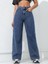 Kadın Baggy Fit Denim Jean Yıkamalı Pantolon 3