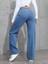 Kadın Baggy Fit Denim Jean Yıkamalı Pantolon 2