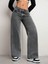 Kadın Baggy Fit Denim Jean Yıkamalı Pantolon 1