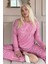 Pembe Love You Desenli Termal Kadın Pijama Takımı 1