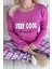 Lila Stay Cool Desenli Termal Kadın Pijama Takımı 4
