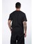 Kısa Kollu Baskılı Siyah Pamuklu T-Shirt 7