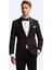 Bordo Slim Fit Şal Yaka Dokuma Smokin Takım Elbise 6