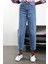 Mavi Yüksek Bel Tapered Jean 5