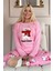 Pembe Sweet Dream Desenli Termal Kadın Pijama Takımı 1