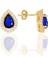 Gümüş Altın Yaldızlı Safir Taşlı Damla Modeli Üçlü Set SGTL11517LACIVERT 4