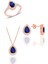 Gümüş Rose Safir Taşlı Damla Modeli Üçlü Set SGTL11512LACIVERT 1