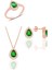 Gümüş Rose Kök Zümrüt Taşlı Damla Modeli Üçlü Set SGTL11512YESIL 1