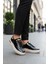Ayakmod Lady 029 Z Altın Detaylı Siyah Rugan Kadın Sneaker 1