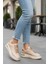 Ayakmod Lady 029 Z Gold Detaylı Bej Kadın Sneaker 1