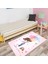 Hinwil Figürlü Pembe Pamuk ve Polyester Kaydırmaz Tabanlı Dijital Baskı Çocuk Halısı 4
