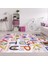 Visp Figürlü Pembe Pamuk ve Polyester Kaydırmaz Taban Dijital Baskı Çocuk Halısı 3