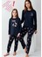 %100 Pamuklu Anne & Kız Çocuk Baskılı Lacivert Ikili Pijama Takımı L1.AR.345.0.002 1