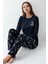 %100 Pamuklu Anne & Kız Çocuk Baskılı Lacivert Ikili Pijama Takımı L1.AR.345.0.002 6