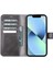 Apple iPhone 13 Pro Max Uyumlu Deri Cüzdanlı Kılıf VS4EF Gri 2