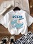 Unisex Erkek/kadın Okyanus Baskılı Oversize Pamuklu T-Shirt 1