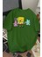 Unisex Erkek/kadın Gym Sünger Bob Sporcu Ayıcık Ağırlıklı Renkli Baskılı Oversize Pamuklu T-Shirt 1