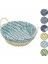 Yuvarlak Renkli Bezli Hasır Ekmek Sepeti TABAN:18CM - AĞIZ:24CM - Derinlik:8cm (5313) 2