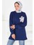 Çiçek Işlemeli Oysho Tunik Lacivert - 27672 1