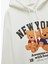 Ayı Baskılı Şardonlu Kapüşonlu Oversize Sweatshirt 5