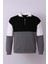 Yarım Fermuarlı Parçalı 3 Iplik Şardonlu Açık Haki Erkek Sweatshirt 5719 1