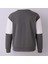 Yarım Fermuarlı Parçalı 3 Iplik Şardonlu Açık Haki Erkek Sweatshirt 5719 3