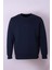 O Yaka 3 Iplik Şardonlu Indigo Erkek Sweatshirt 5012 1