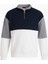 Yarım Fermuarlı Parçalı 3 Iplik Şardonlu Ekru Erkek Sweatshirt 5719 1