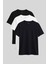 Standart Fit Basic O Yaka 3lü Paket Siyah-Beyaz-Lacivert Kadın T-Shirt - 97311 1