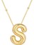 925 Ayar Gümüş Gold Balon S Harfi Kadın Kolye T7866 (599599) 1
