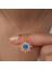 925 Ayar Gümüş Rose Mavi Opal Taşlı Güneş Kadın Kolye T6583 (599599) 4