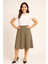 Kadın Haki Renk Midi Boy Etek - Rahat ve Şık 1