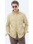 Yağ Yeşili Düz Regular Fit Dokuma Overshırt 10