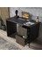 Nova Zebra Desen 2 Çekmeceli Premium Çalışma Masası - Wood Siyah / Atlantik Çam 2