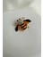 Altın Rengi Kristal Beyaz Taşlı Mineli Arı Broş (3cm) 1