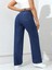 Kadın Baggy Fit Yüksek Bel Denim Jean Yıkamalı Pantolon 2