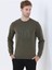 Haki Bisiklet Yaka Baskılı Sweatshırt 5