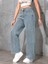 Kadın Baggy Fit Yüksek Bel Denim Jean Yıkamalı Pantolon 3